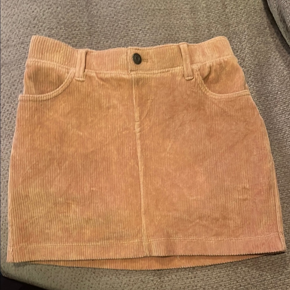 Corduroy Mini Skirt in Brown